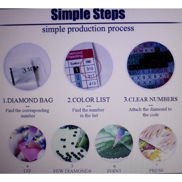 DIY 5D Diamond Painting Kits for Adults Full Round Drill Crystal Embroidery NIP - Picture 5 of 7